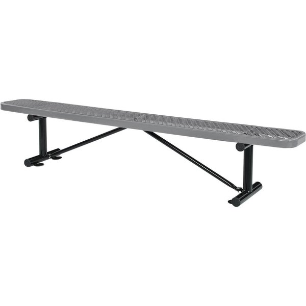 Global Industrial 96L Expanded Metal Mesh Flat Bench, Gray 277157GY